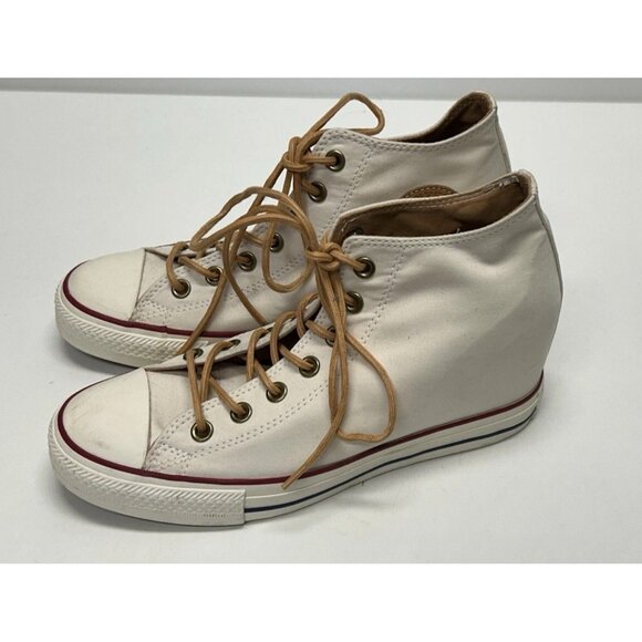 Converse Chuck Taylor All Star Womens 10 Lux Peached Canvas Heel Wedge 551619C - Picture 1 of 11